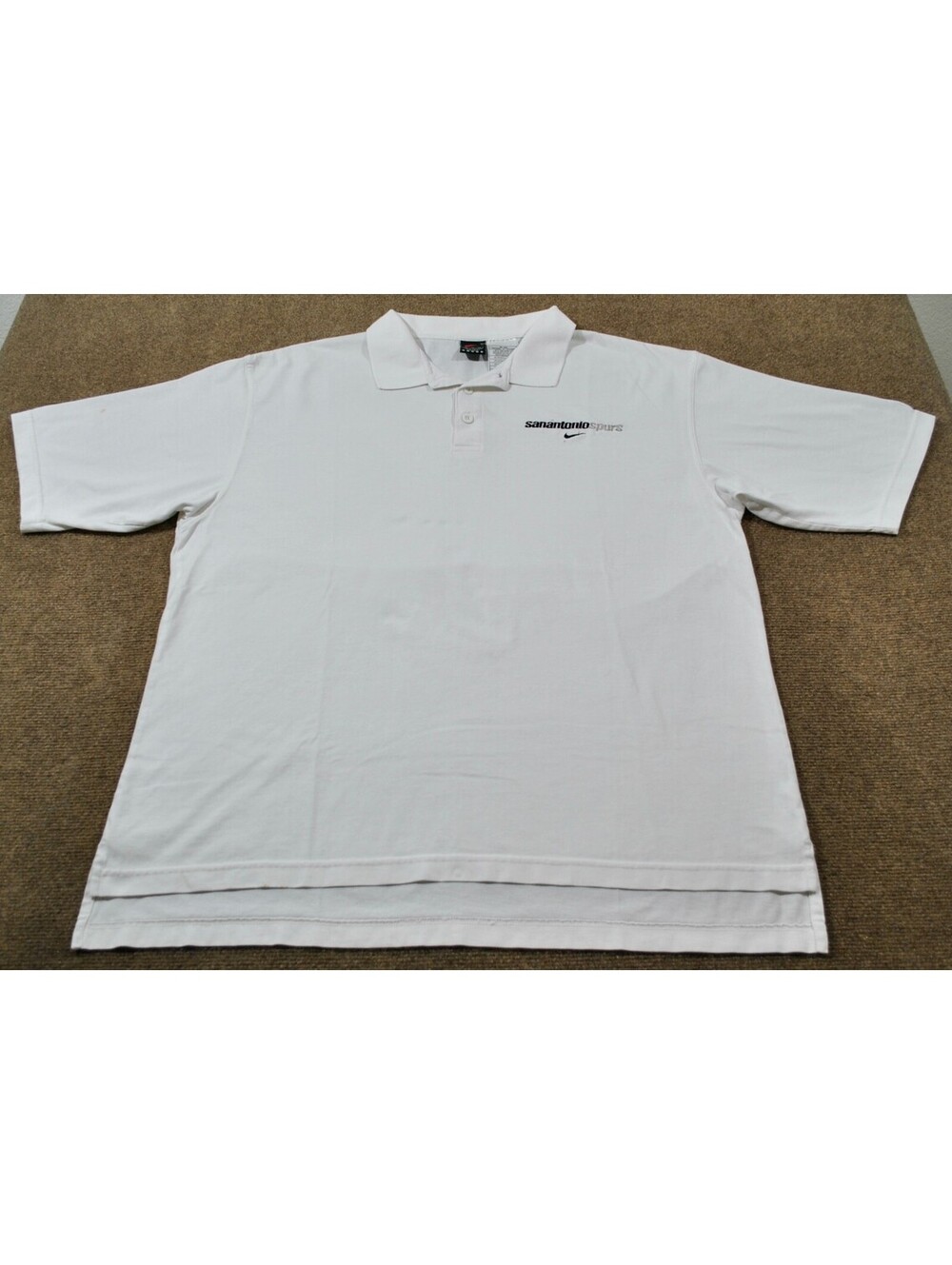 San Antonio Spurs Nike Vintage NBA Basketball White Golf Polo Size X-Large